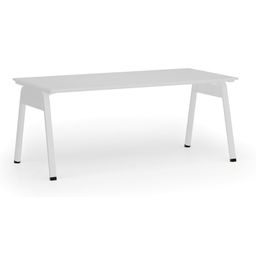 Kancelársky stôl PRIMO GAMMA, 180x90 cm, biela podnož, biela