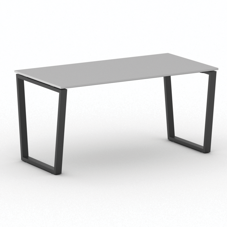 Fotografia produktu: Kancelársky stôl PRIMO IMPRESS, 160x80 cm, čierna podnož, sivá