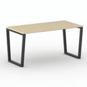 Kancelársky stôl PRIMO IMPRESS, čierna podnož, 1600 x 800 mm, breza