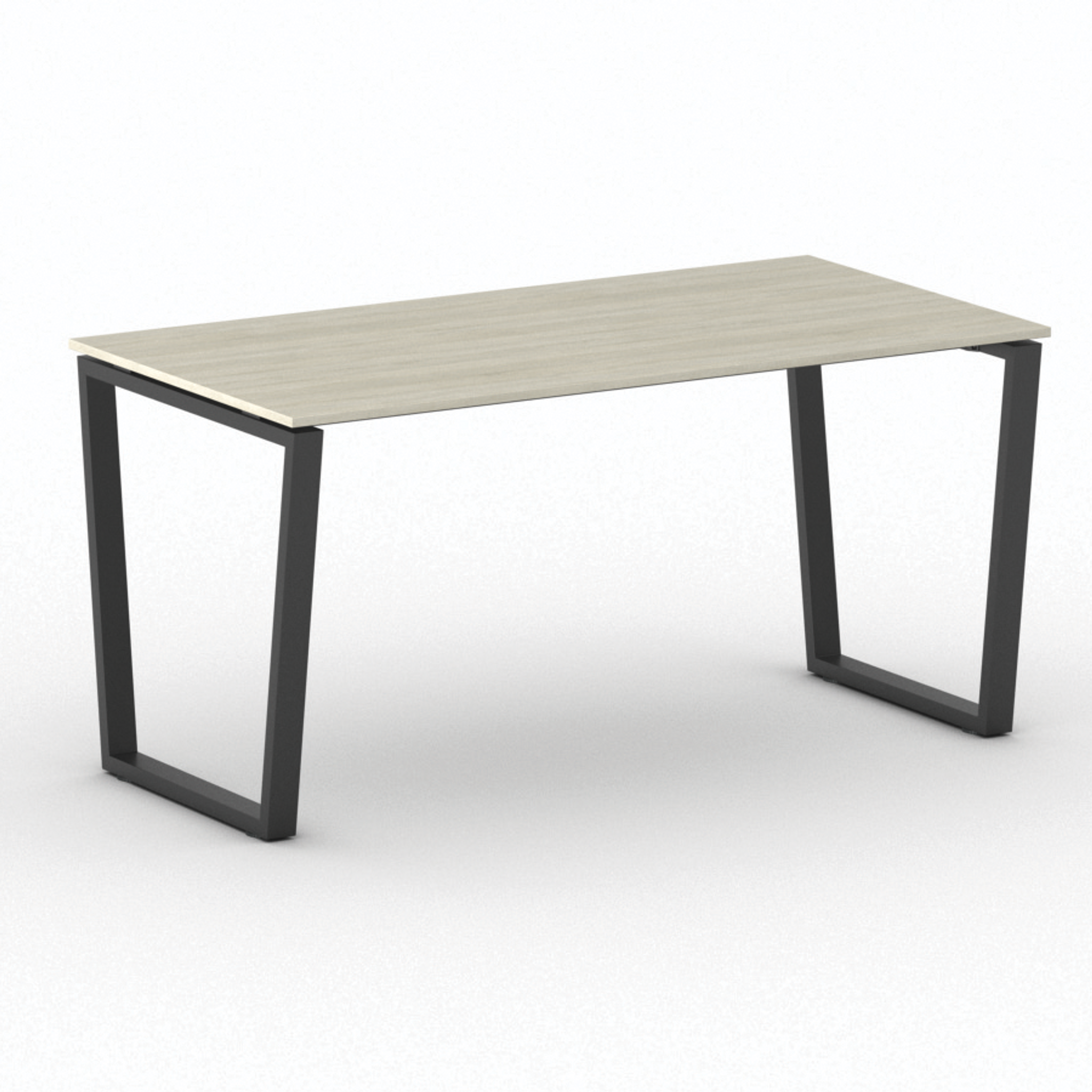 Kancelársky stôl PRIMO IMPRESS, čierna podnož, 1600 x 800 mm, dub prírodný