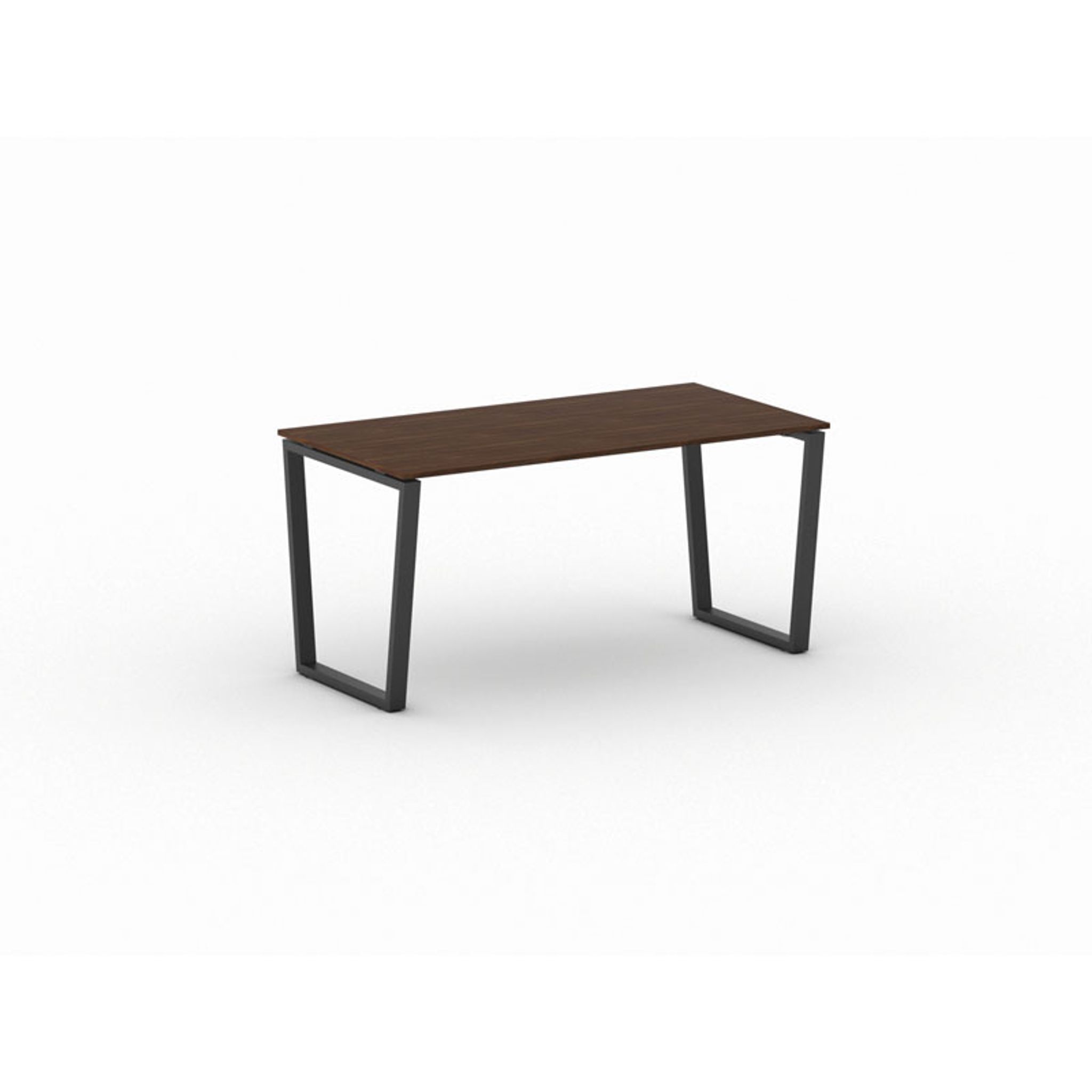 Kancelársky stôl PRIMO IMPRESS, čierna podnož, 1600 x 800 mm, orech