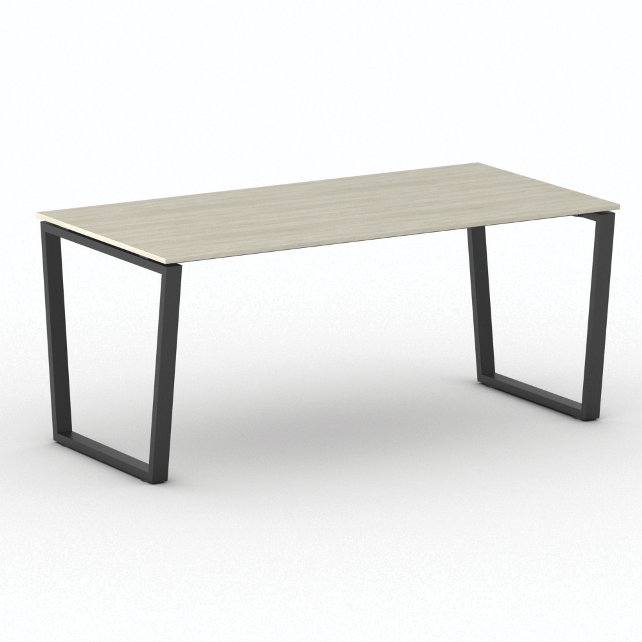 Kancelársky stôl PRIMO IMPRESS, čierna podnož, 1800 x 900 mm, dub prírodný