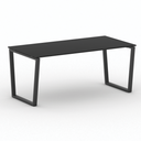Kancelársky stôl PRIMO IMPRESS, čierna podnož, 1800 x 900 mm, grafitová