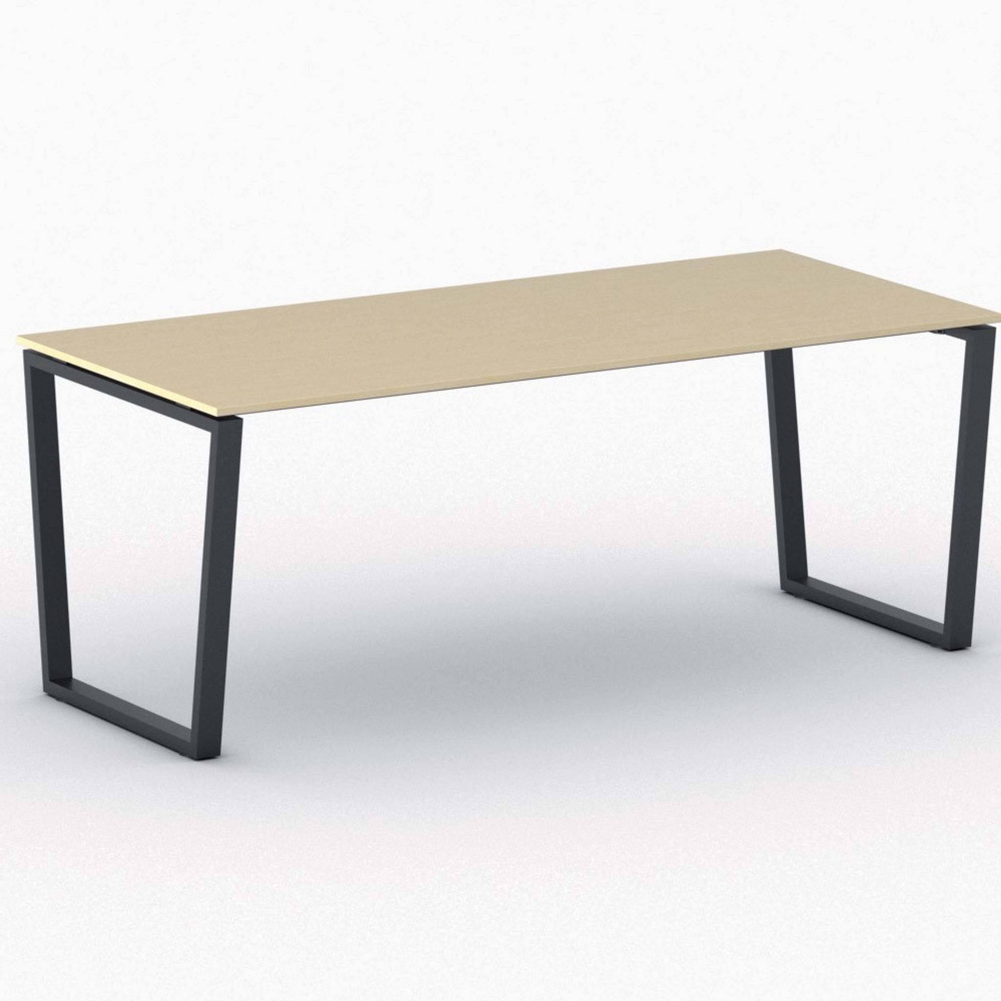 Kancelársky stôl PRIMO IMPRESS, čierna podnož, 2000 x 900 mm, breza