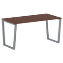 Kancelársky stôl PRIMO IMPRESS, sivostrieborná podnož, 1600 x 800 mm, čerešňa