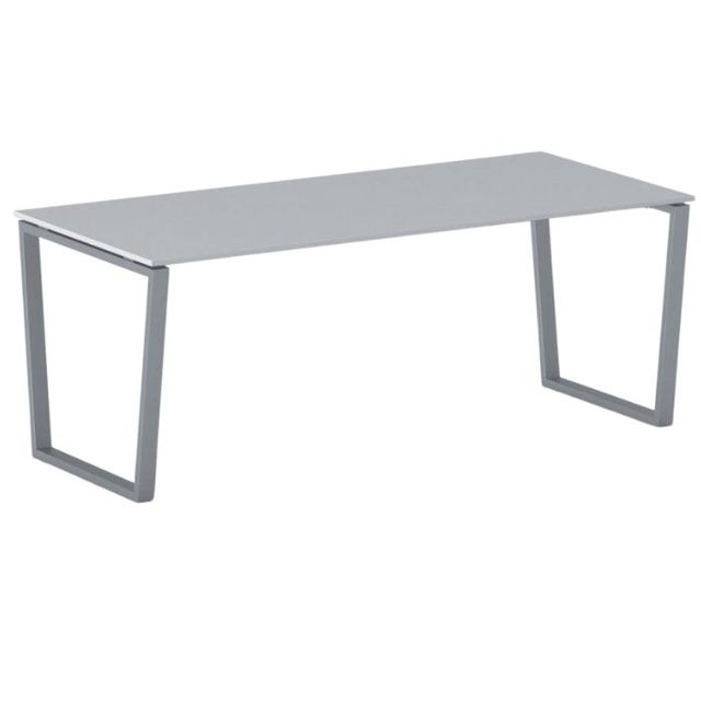 Kancelársky stôl PRIMO IMPRESS, sivostrieborná podnož, 2000 x 900 mm, sivá
