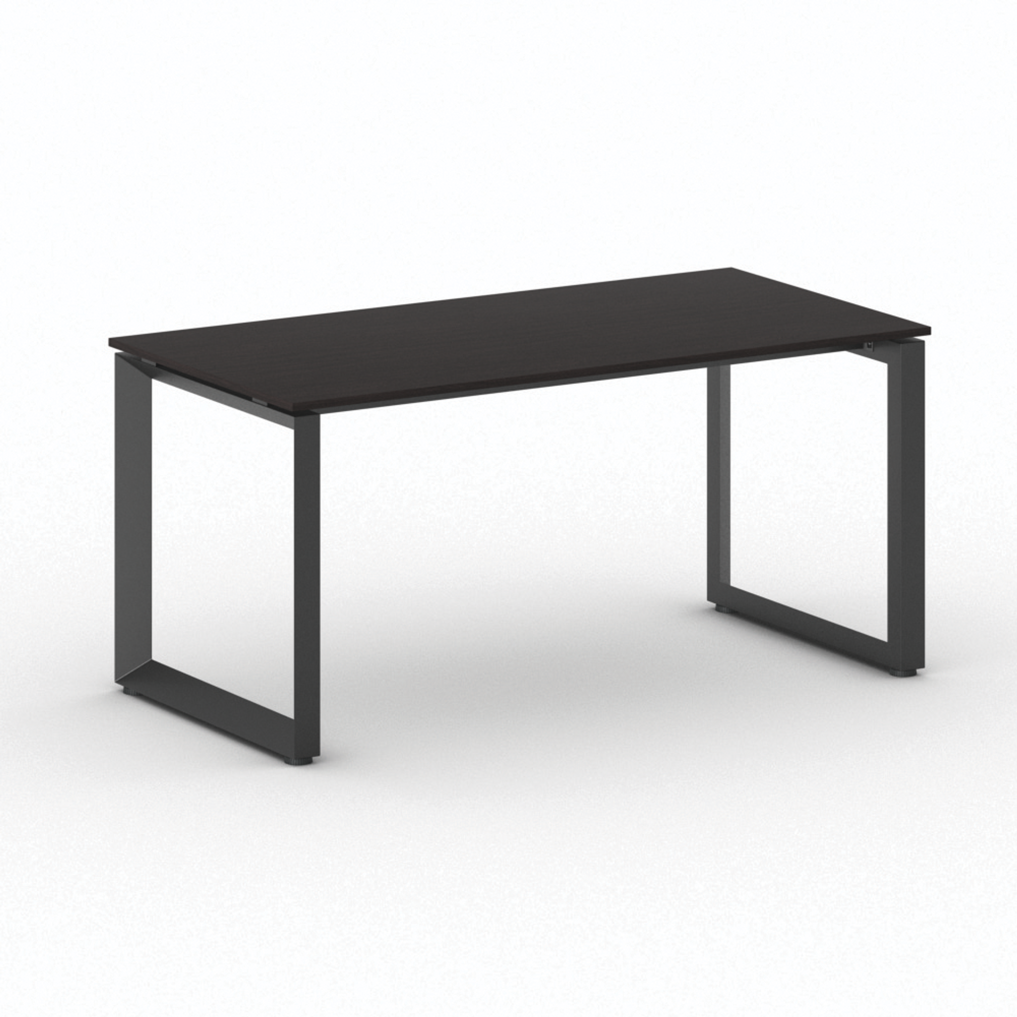 Kancelársky stôl PRIMO INSPIRE, čierna podnož, 1600 x 800 mm, wenge