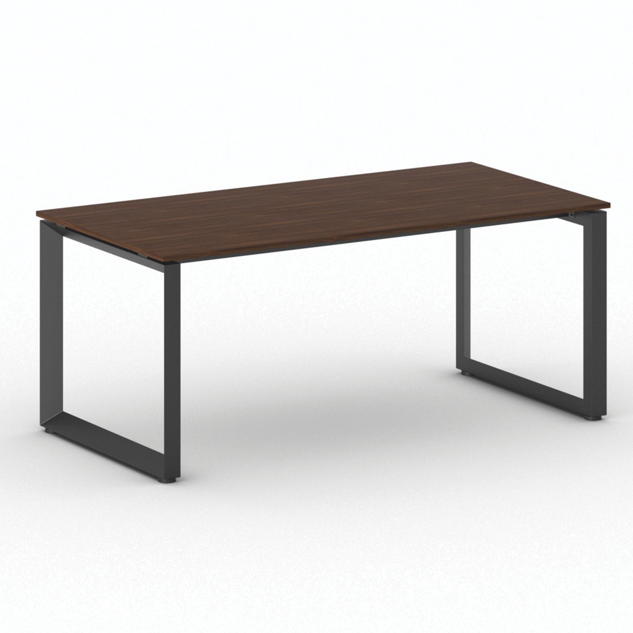 Kancelársky stôl PRIMO INSPIRE, čierna podnož, 1800 x 900 mm, orech