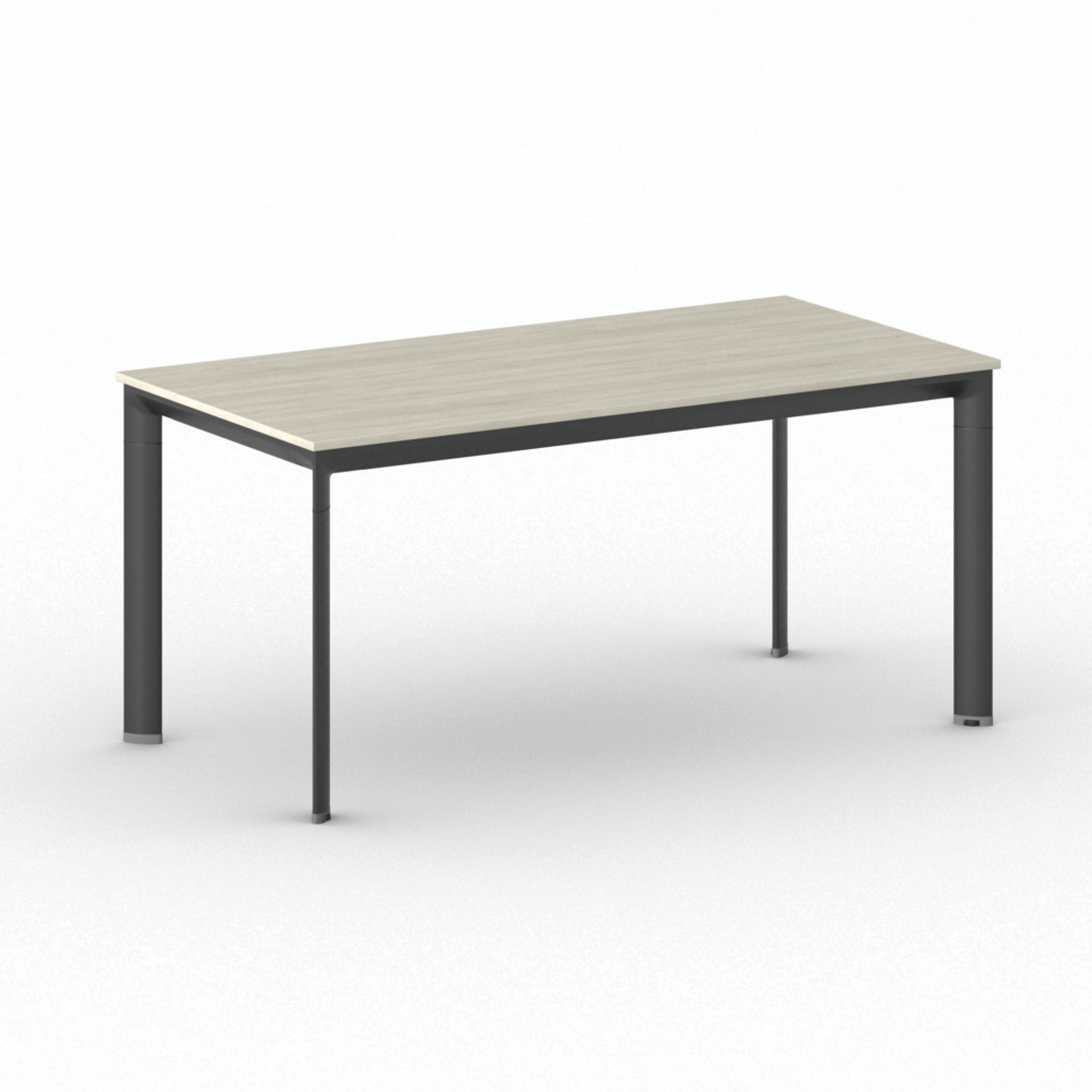 Kancelársky stôl PRIMO INVITATION, čierna podnož, 1600 x 800 mm, dub prírodný