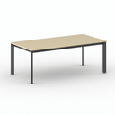 Kancelársky stôl PRIMO INVITATION, čierna podnož, 2000 x 1000 mm, breza