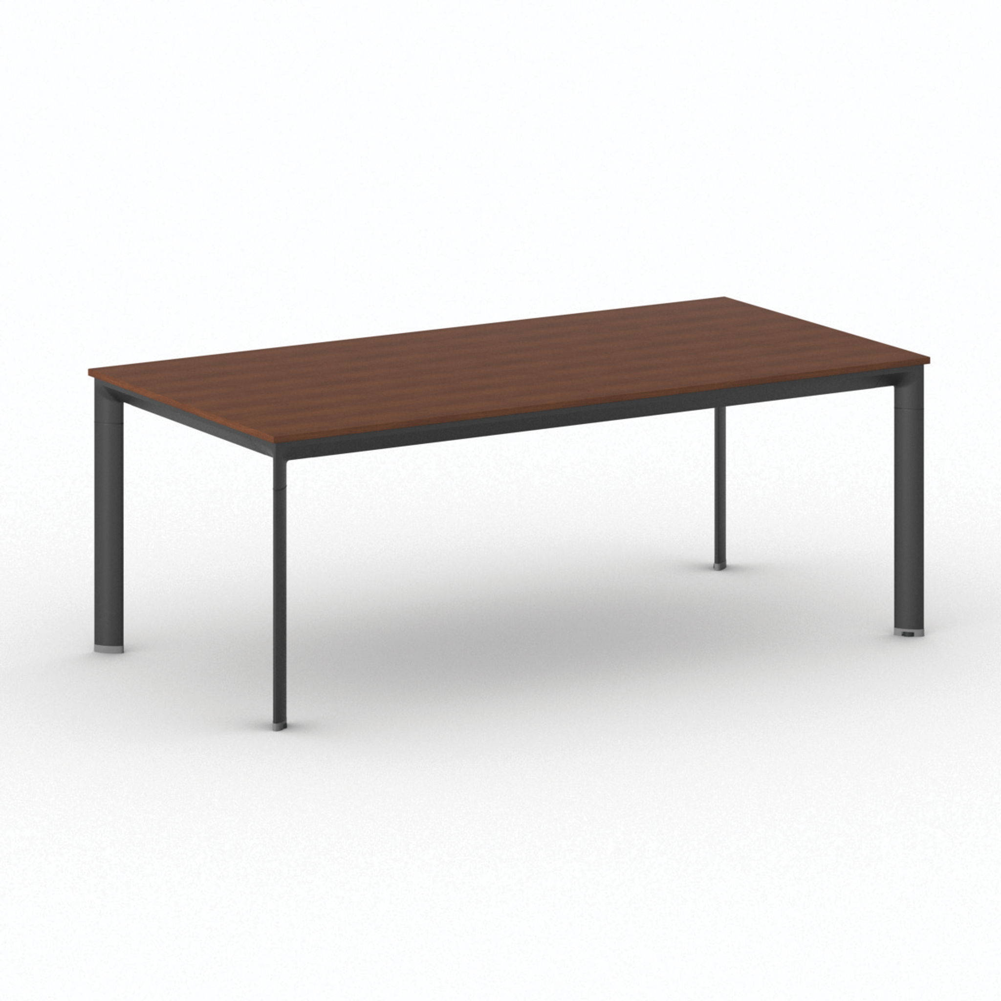 Kancelársky stôl PRIMO INVITATION, čierna podnož, 2000 x 1000 mm, čerešňa