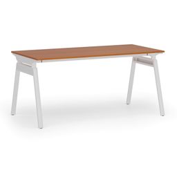 Kancelársky stôl PRIMO SIGMA, 160x80 cm, biela podnož, čerešňa