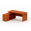 Kancelársky stôl so skrinkou MIRELLI 1600 x 1600 mm, ľavý, čerešňa