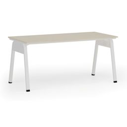 Kancelářský stůl PRIMO GAMMA, 160x80 cm, bílá podnož, bříza