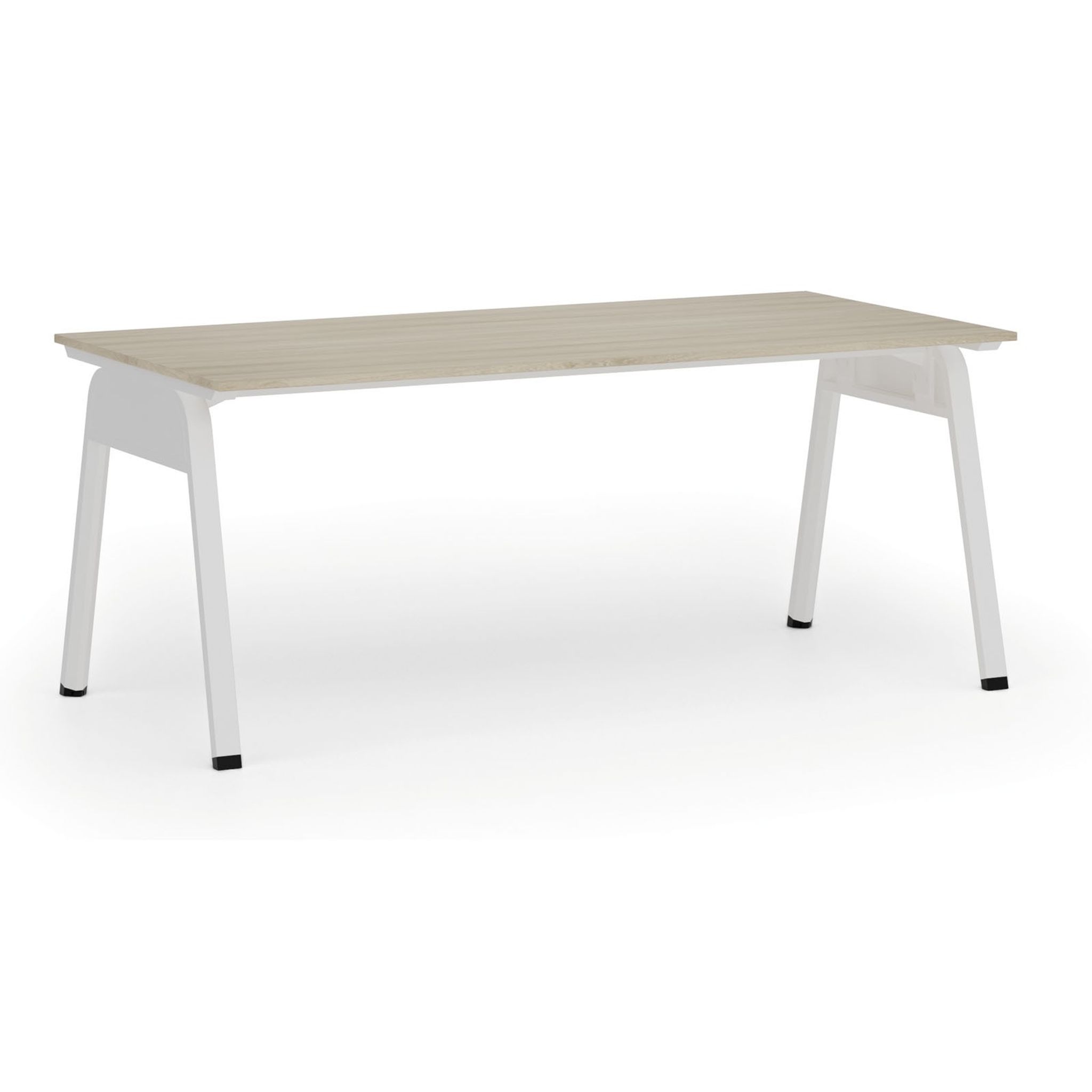 Kancelářský stůl PRIMO GAMMA, 180x90 cm, bílá podnož, dub přírodní