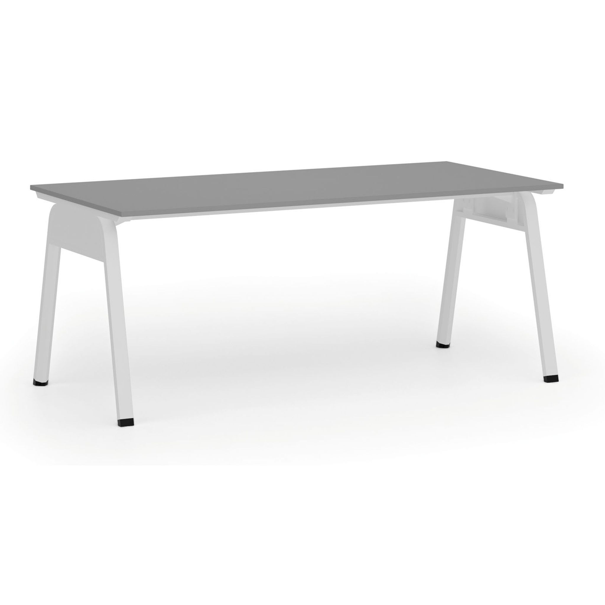Kancelářský stůl PRIMO GAMMA, 180x90 cm, bílá podnož, grafit