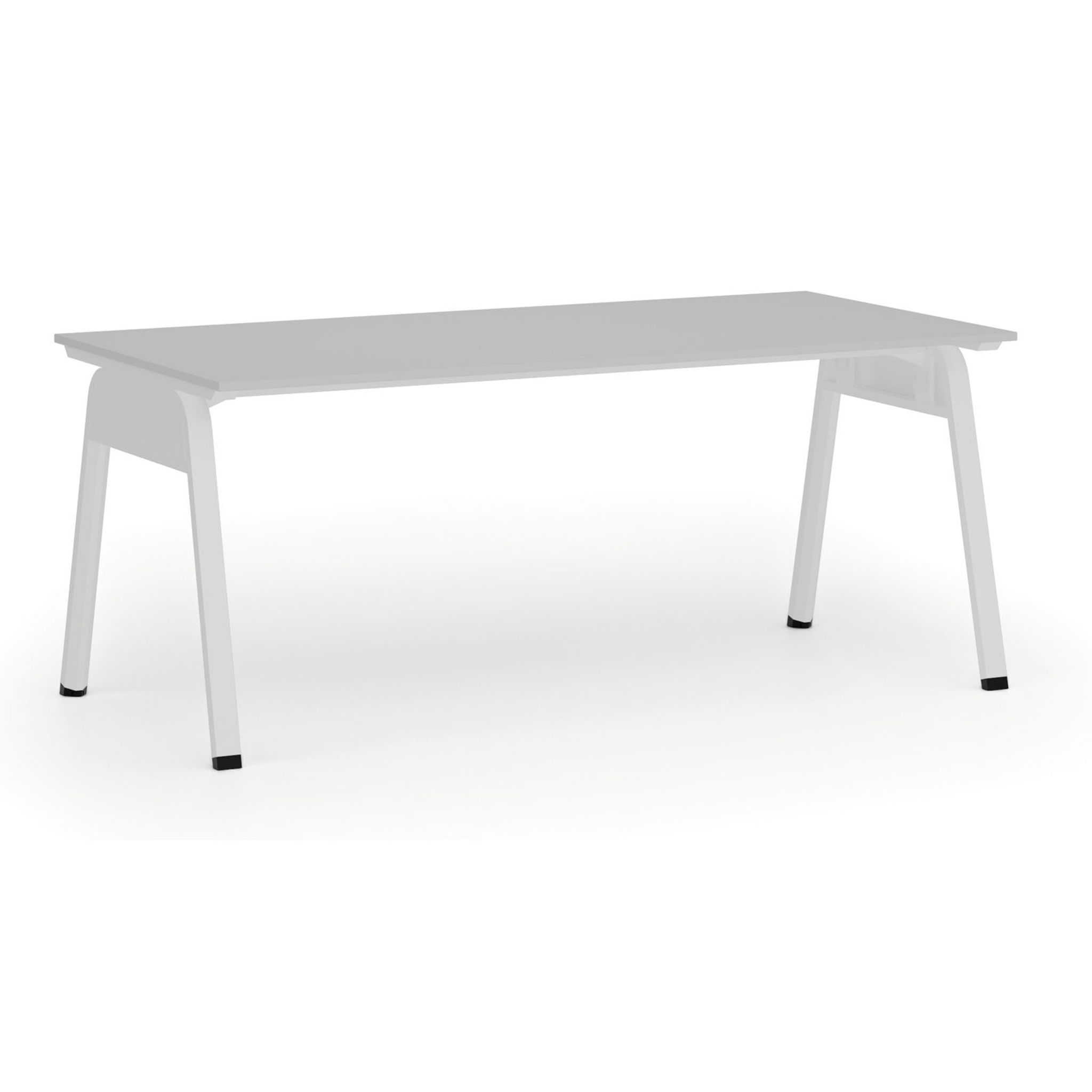 Kancelářský stůl PRIMO GAMMA, 180x90 cm, bílá podnož, šedá