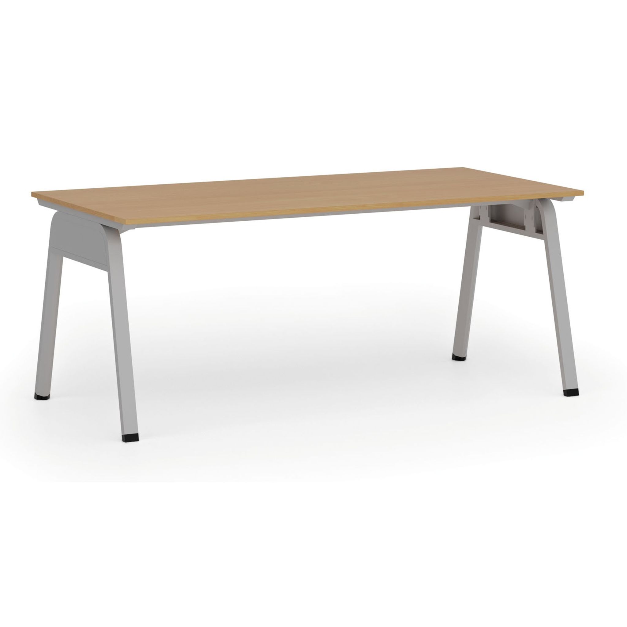 Kancelářský stůl PRIMO GAMMA, 180x90 cm, šedá podnož, buk