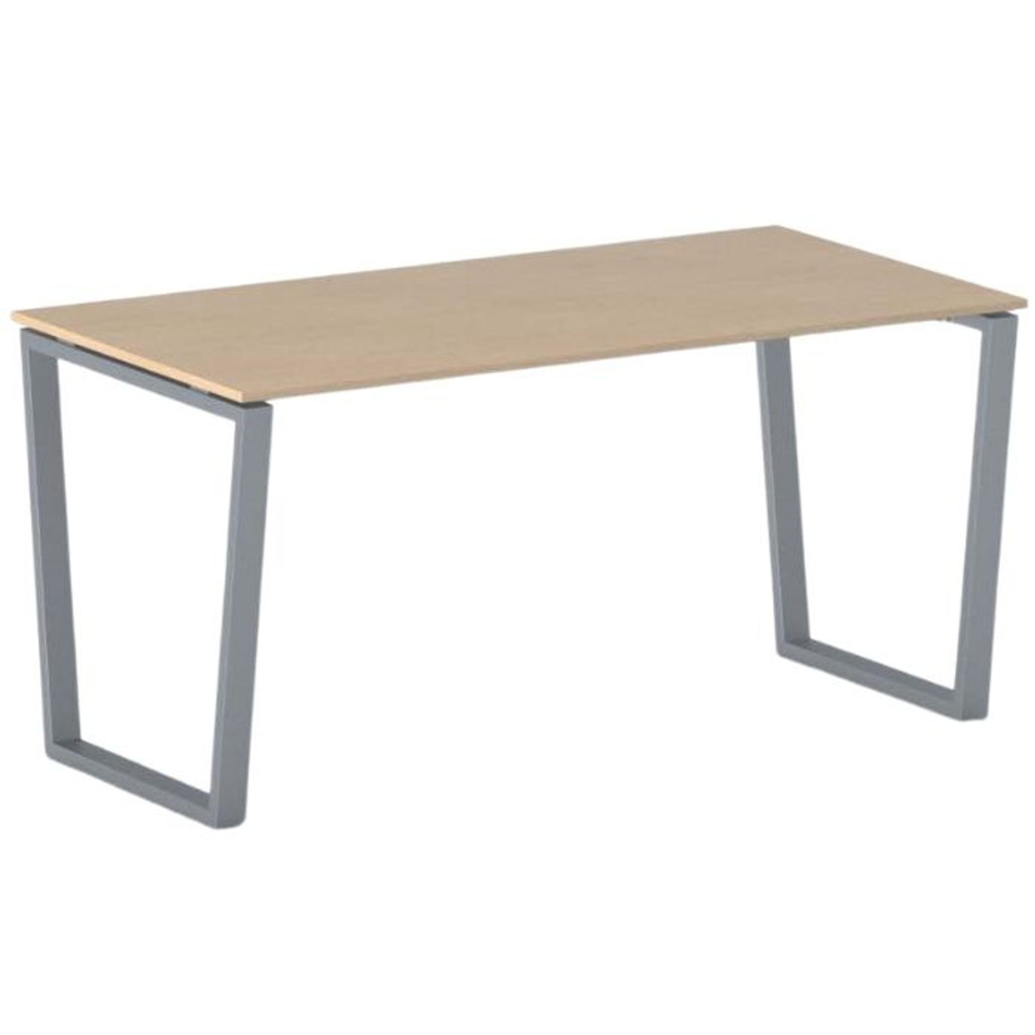 Kancelářský stůl PRIMO IMPRESS, 160x80 cm, šedostříbrná podnož, buk