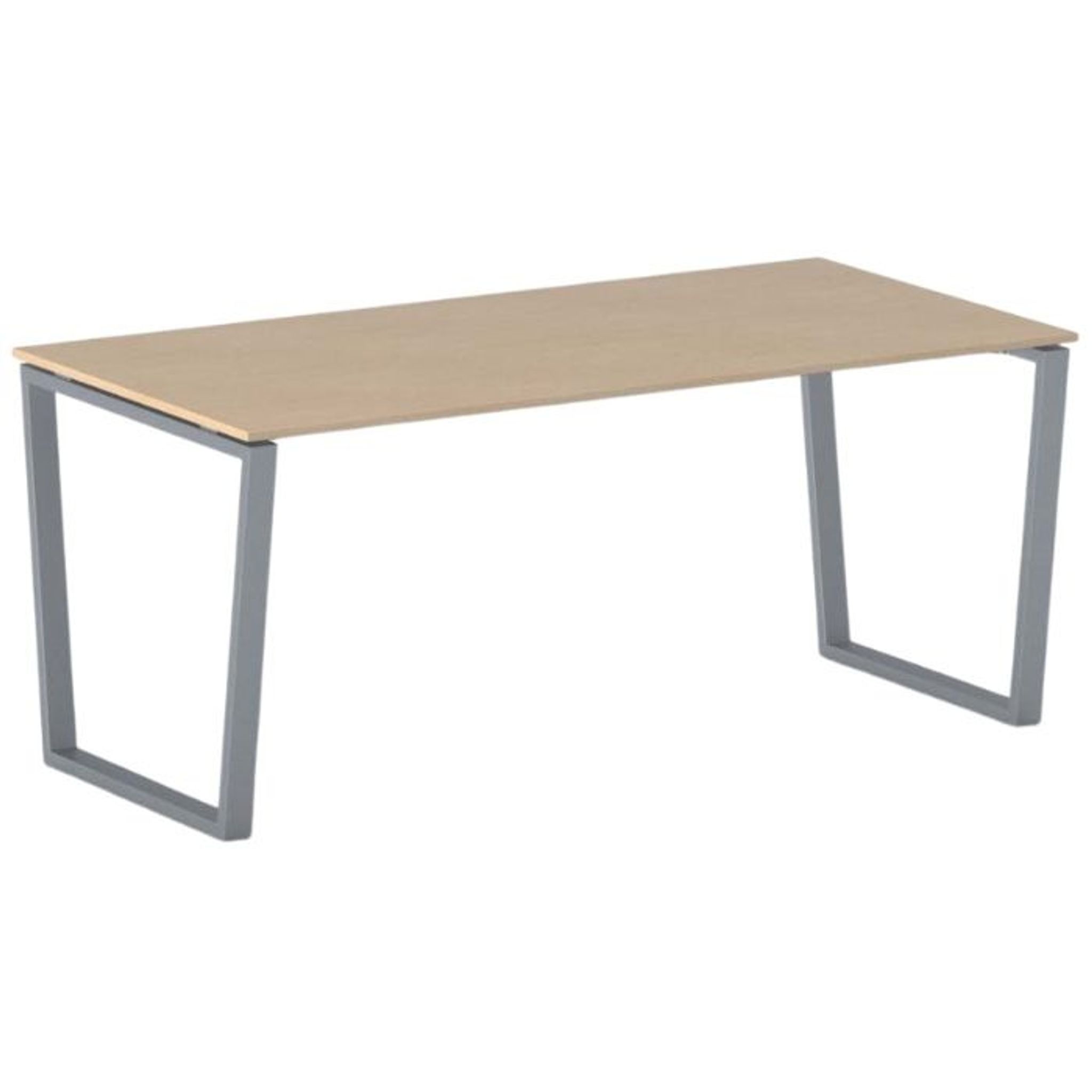 Kancelářský stůl PRIMO IMPRESS, 180x90 cm, šedostříbrná podnož, buk