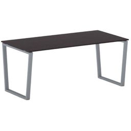 Kancelářský stůl PRIMO IMPRESS, 180x90 cm, šedostříbrná podnož, wenge