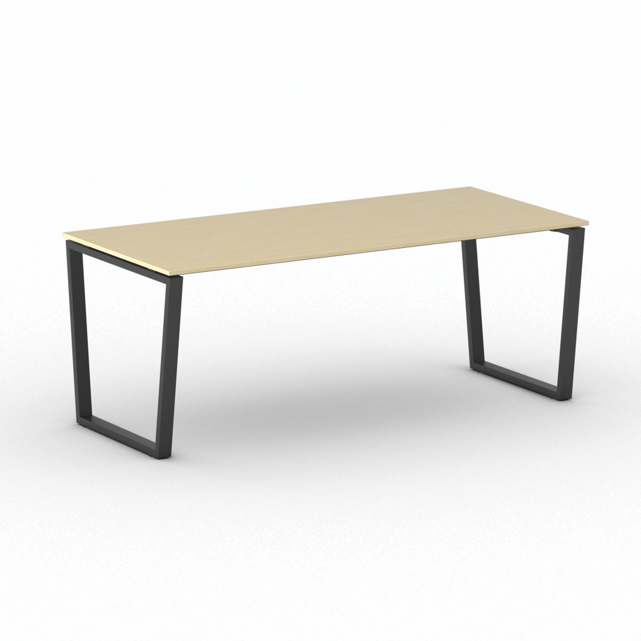 Kancelářský stůl PRIMO IMPRESS, 200x90 cm, černá podnož, bříza