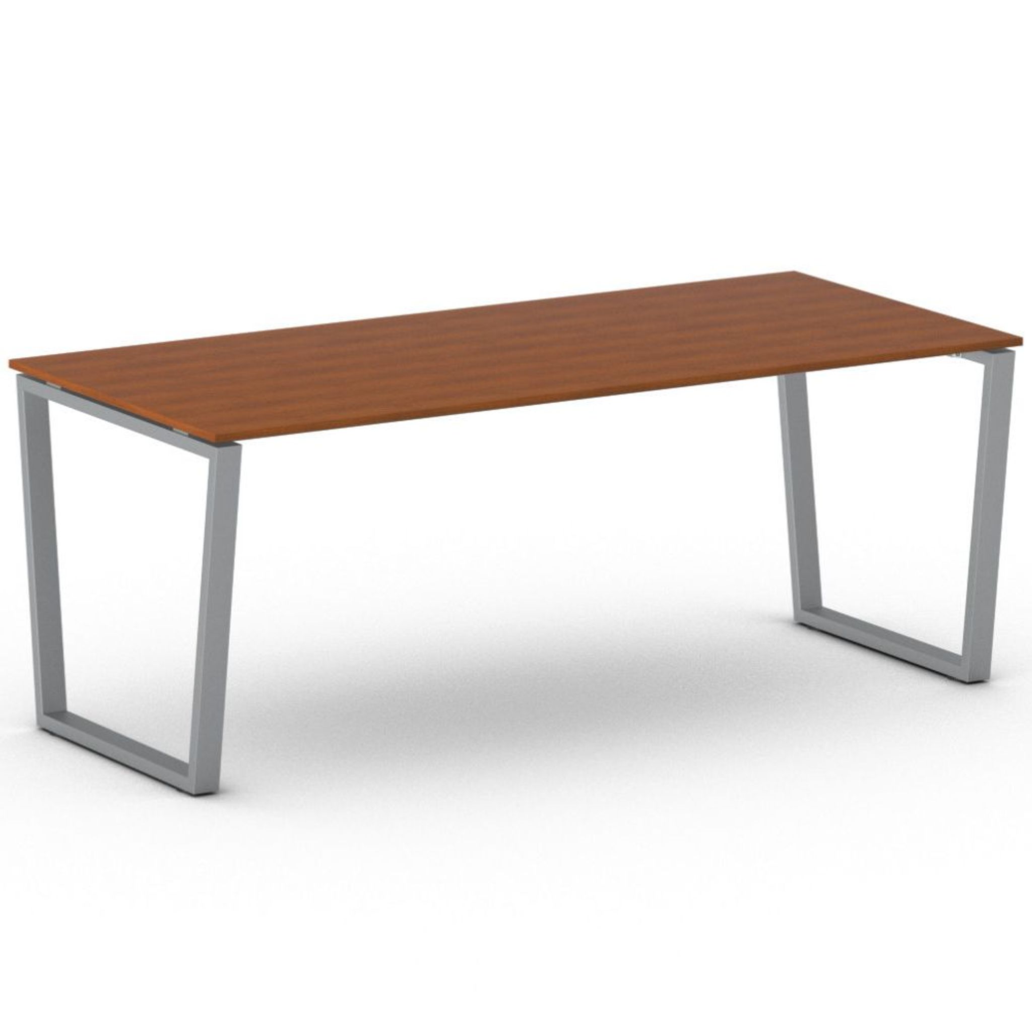Kancelářský stůl PRIMO IMPRESS, 200x90 cm, šedostříbrná podnož, třešeň