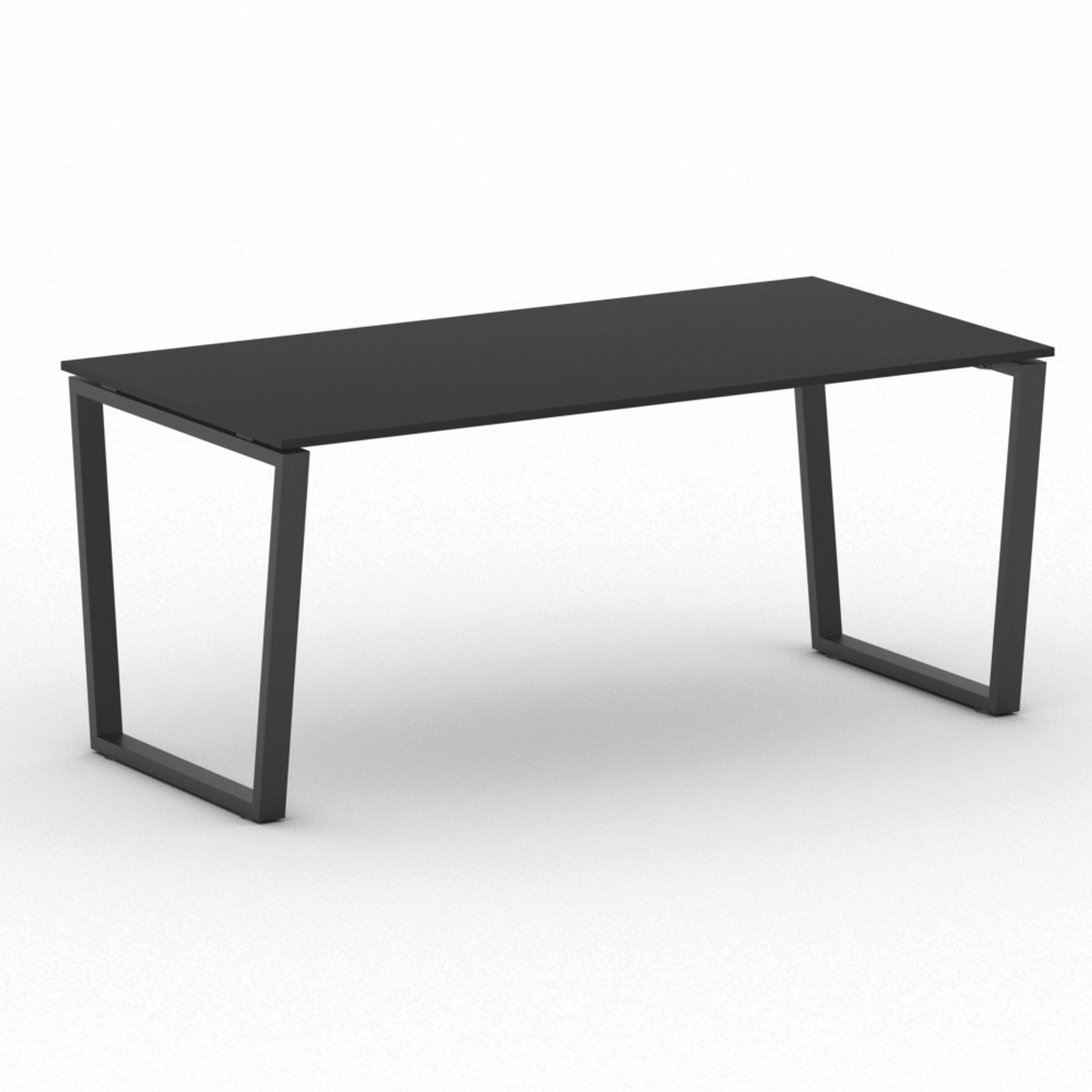 Kancelářský stůl PRIMO IMPRESS, černá podnož, 1800 x 900 mm, grafitová