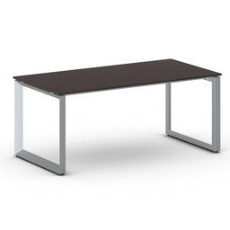 Kancelářský stůl PRIMO INSPIRE, 180x90 cm, šedostříbrná podnož, wenge