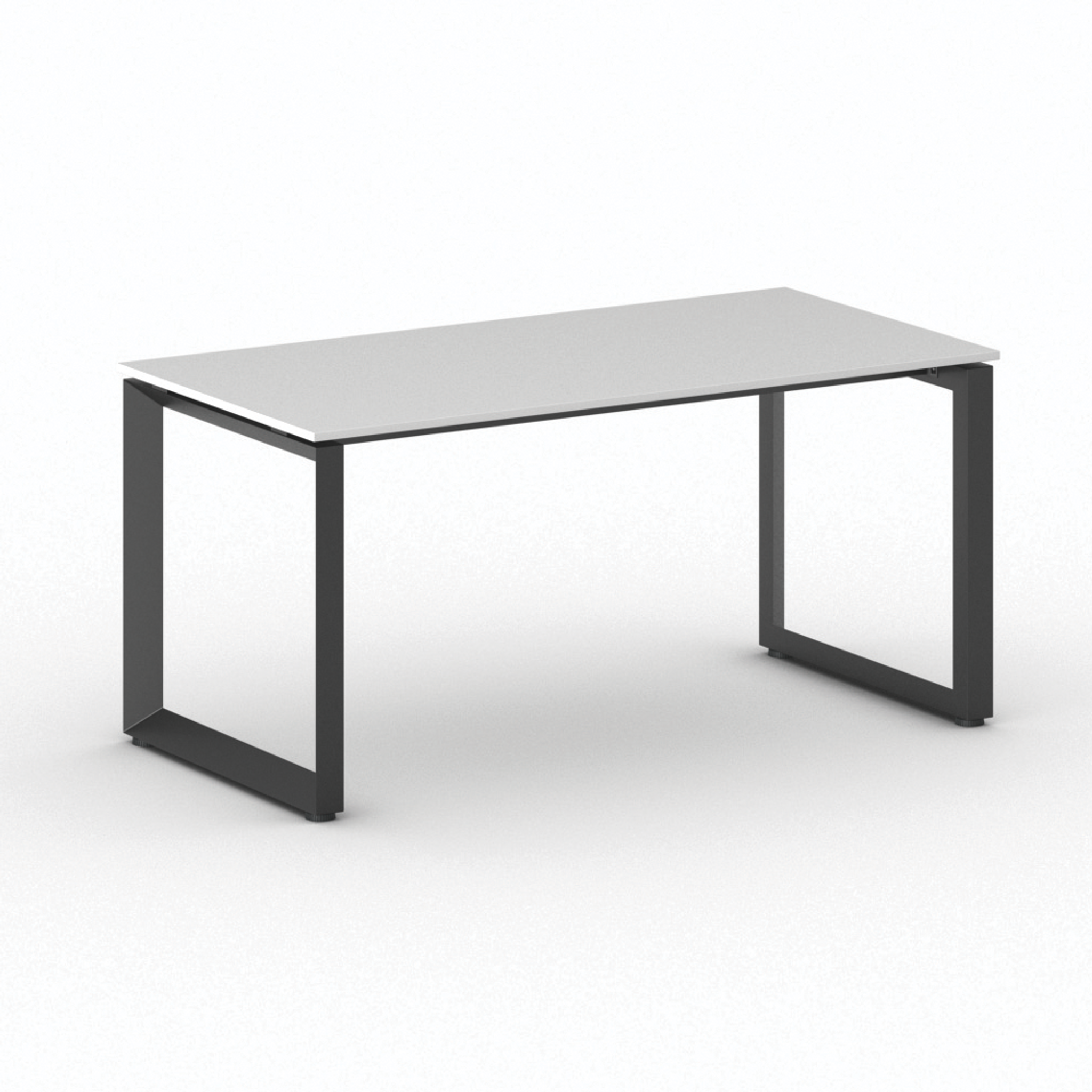 Kancelářský stůl PRIMO INSPIRE, černá podnož, 1600 x 800 mm, bílá