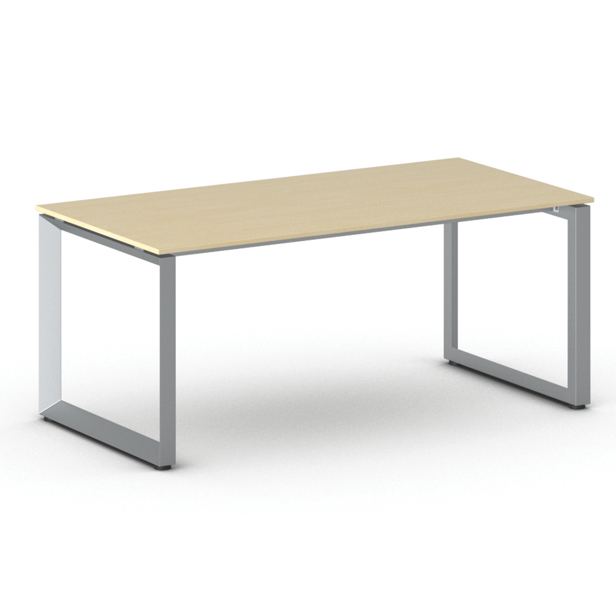 Kancelářský stůl PRIMO INSPIRE, šedostříbrná podnož, 1800 x 900 mm, bříza