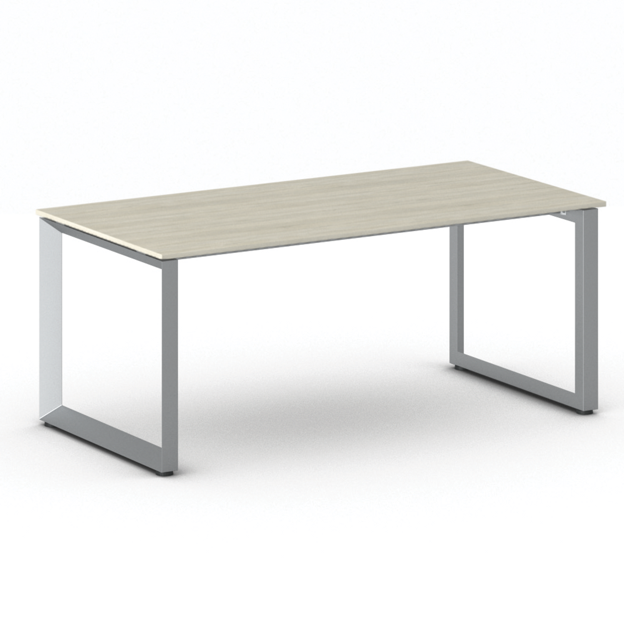 Kancelářský stůl PRIMO INSPIRE, šedostříbrná podnož, 1800 x 900 mm, dub přírodní