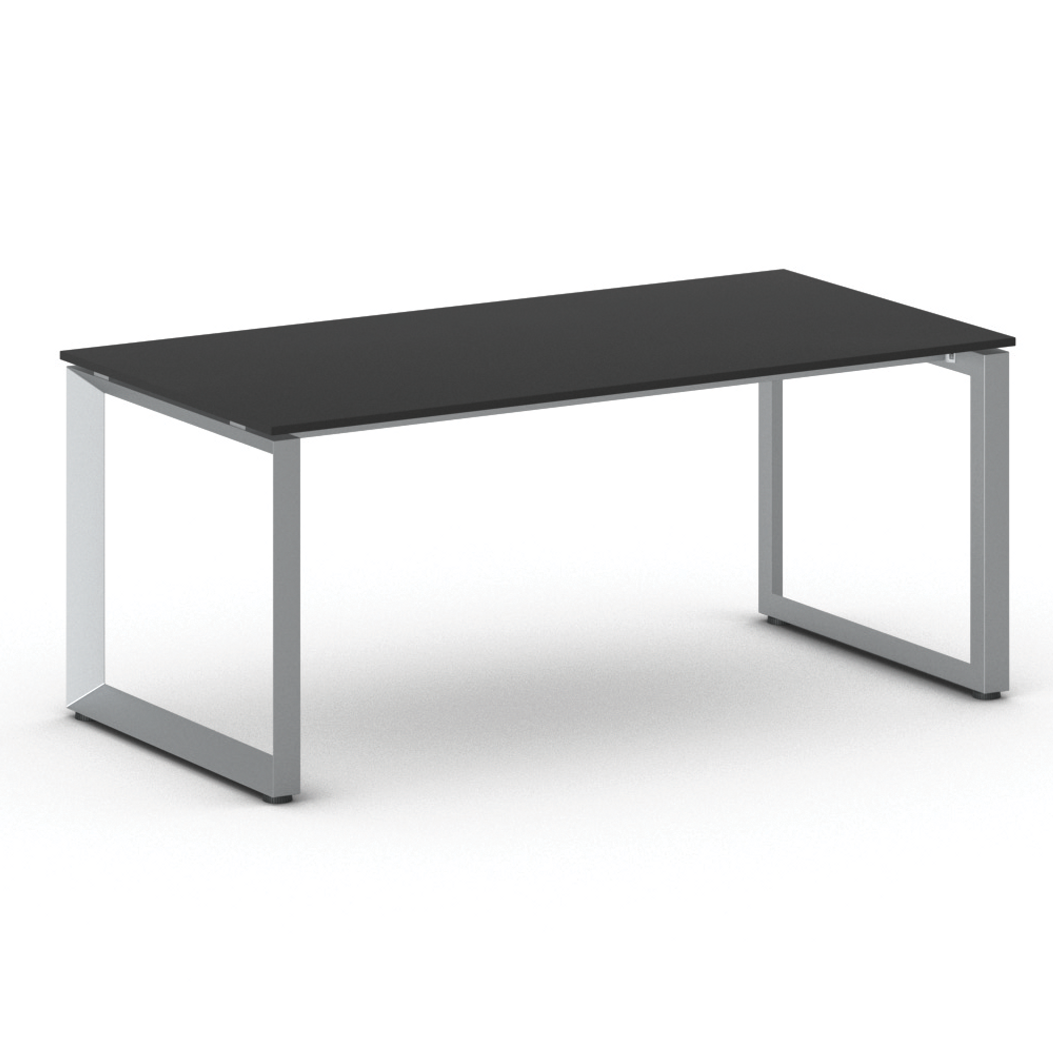 Kancelářský stůl PRIMO INSPIRE, šedostříbrná podnož, 1800 x 900 mm, grafitová