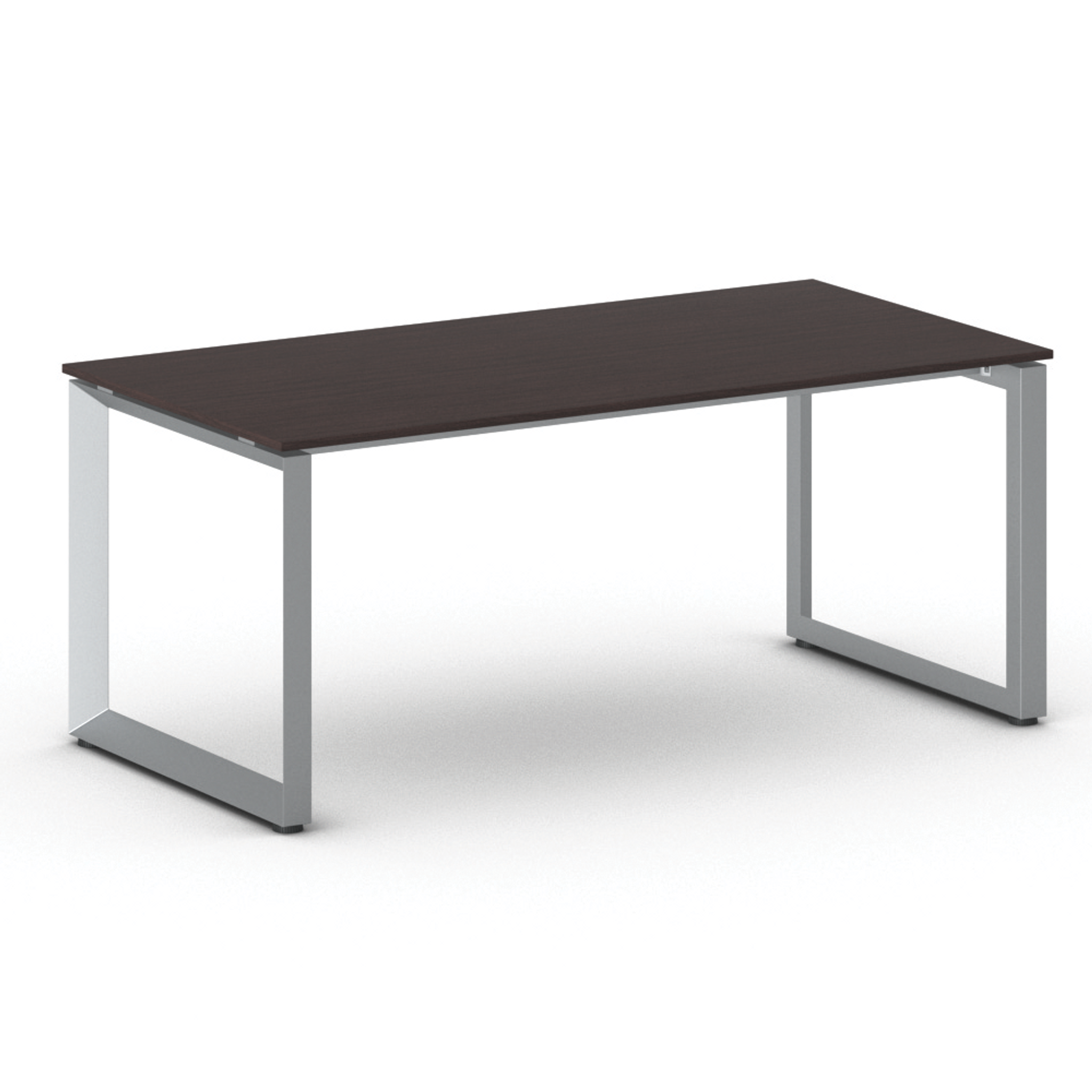 Kancelářský stůl PRIMO INSPIRE, šedostříbrná podnož, 1800 x 900 mm, wenge