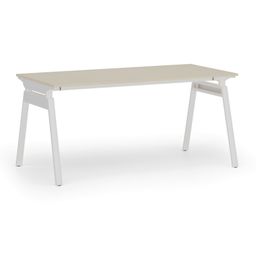 Kancelářský stůl PRIMO SIGMA, 160x80 cm, bílá podnož, bříza