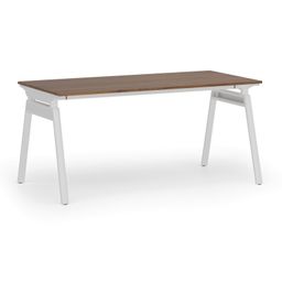 Kancelářský stůl PRIMO SIGMA, 160x80 cm, bílá podnož, ořech