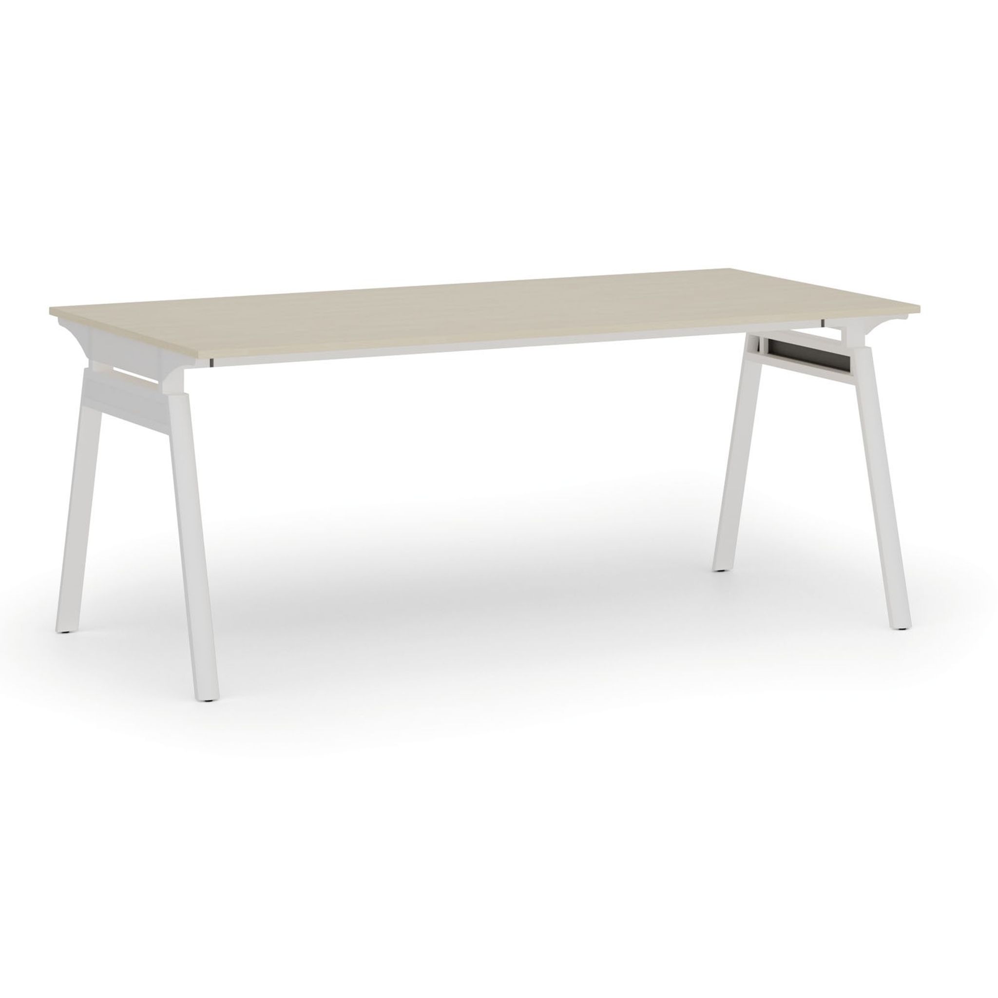 Kancelářský stůl PRIMO SIGMA, 180x90 cm, bílá podnož, bříza