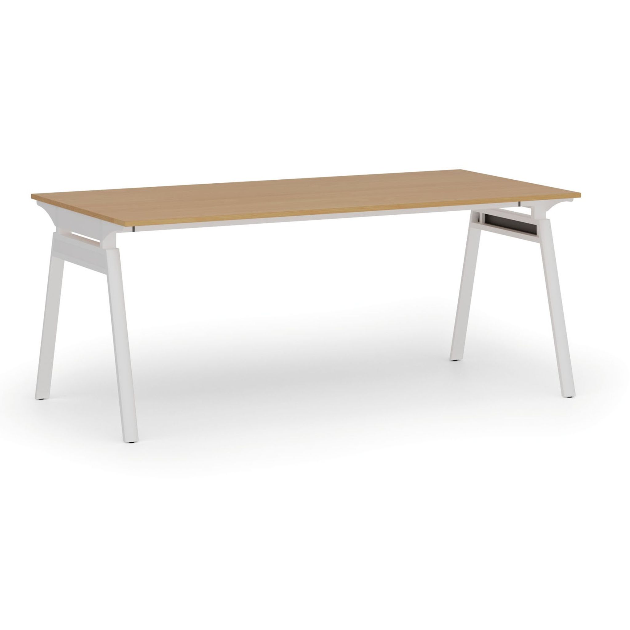 Kancelářský stůl PRIMO SIGMA, 180x90 cm, bílá podnož, buk