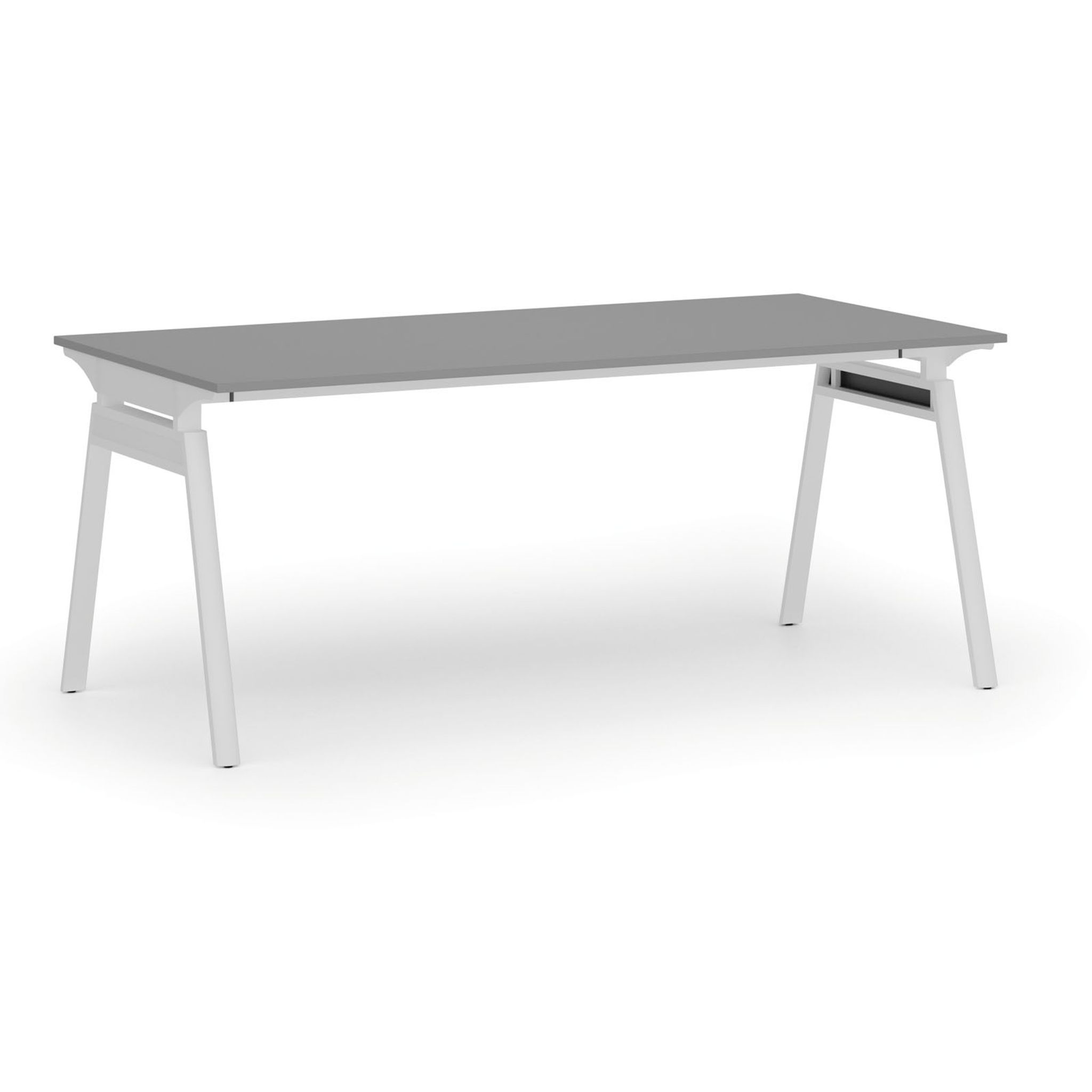 Kancelářský stůl PRIMO SIGMA, 180x90 cm, bílá podnož, grafit