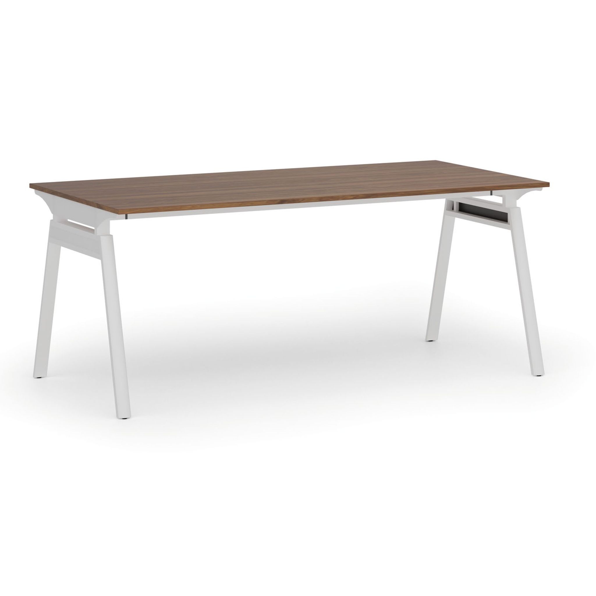 Kancelářský stůl PRIMO SIGMA, 180x90 cm, bílá podnož, ořech