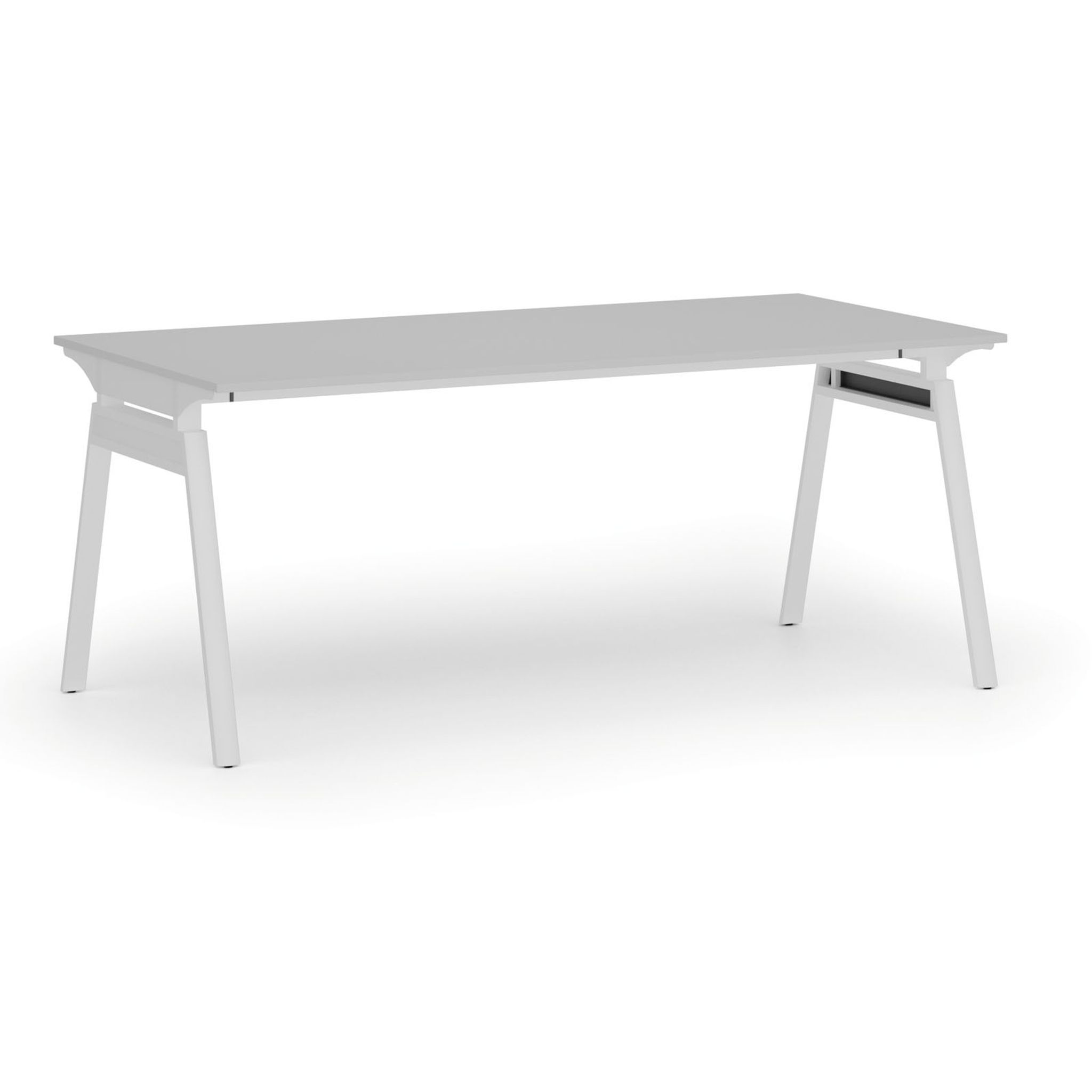 Kancelářský stůl PRIMO SIGMA, 180x90 cm, bílá podnož, šedá
