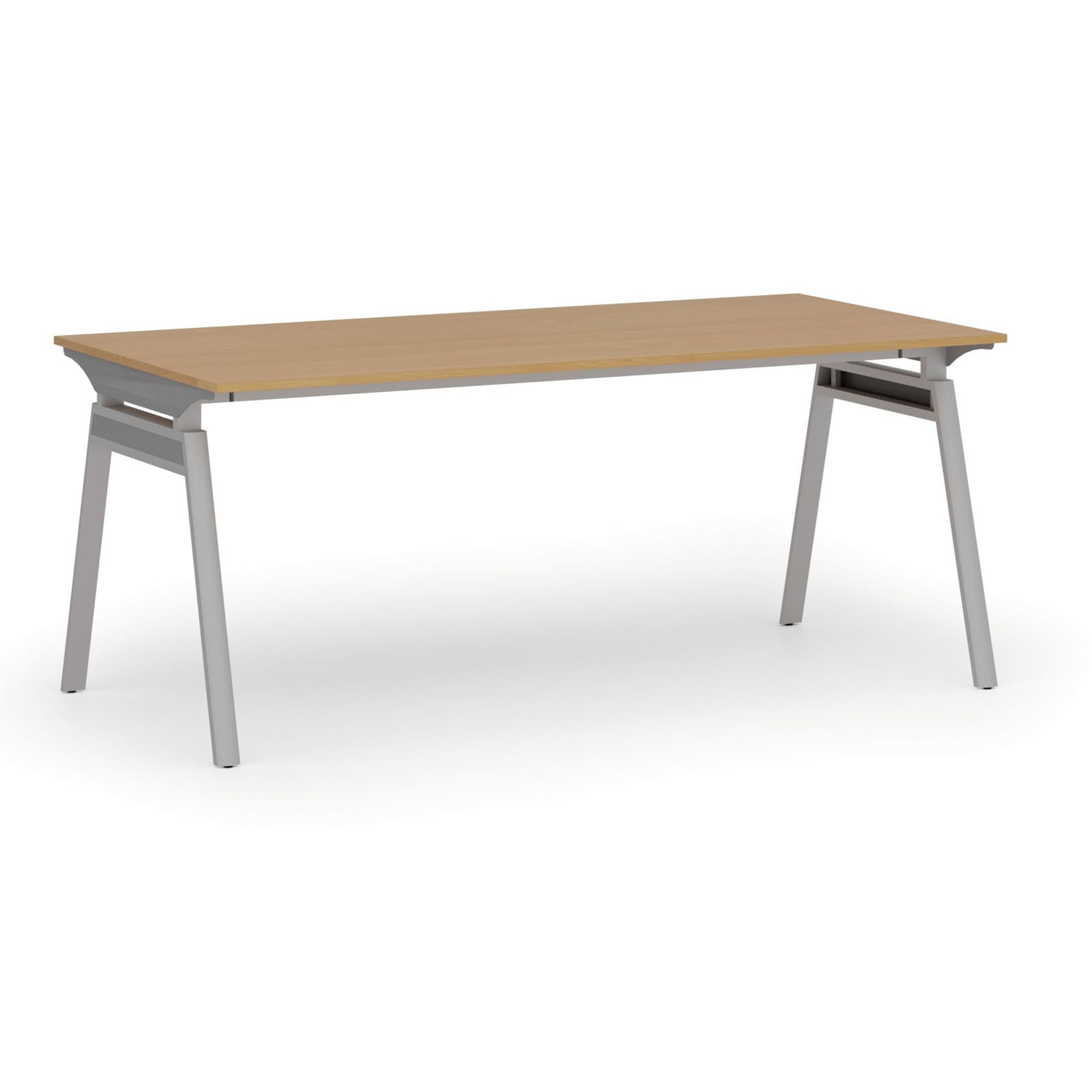 Kancelářský stůl PRIMO SIGMA, 180x90 cm, šedá podnož, buk