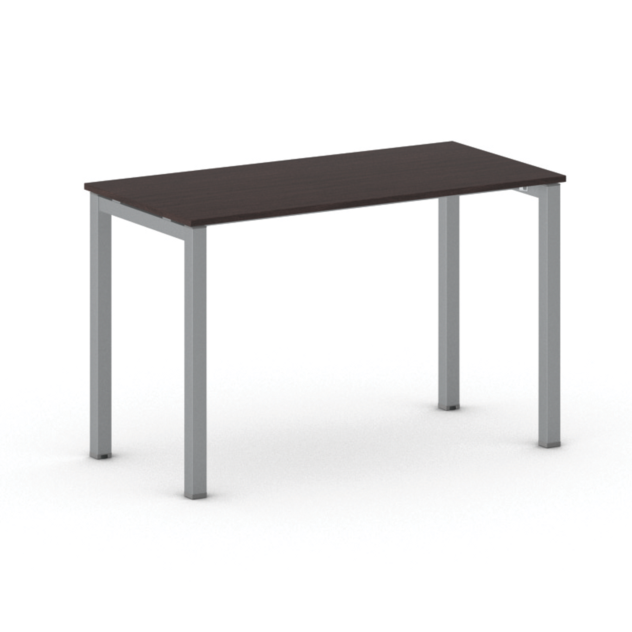 Kancelářský stůl PRIMO SQUARE, 120x60 cm, šedostříbrná podnož, wenge