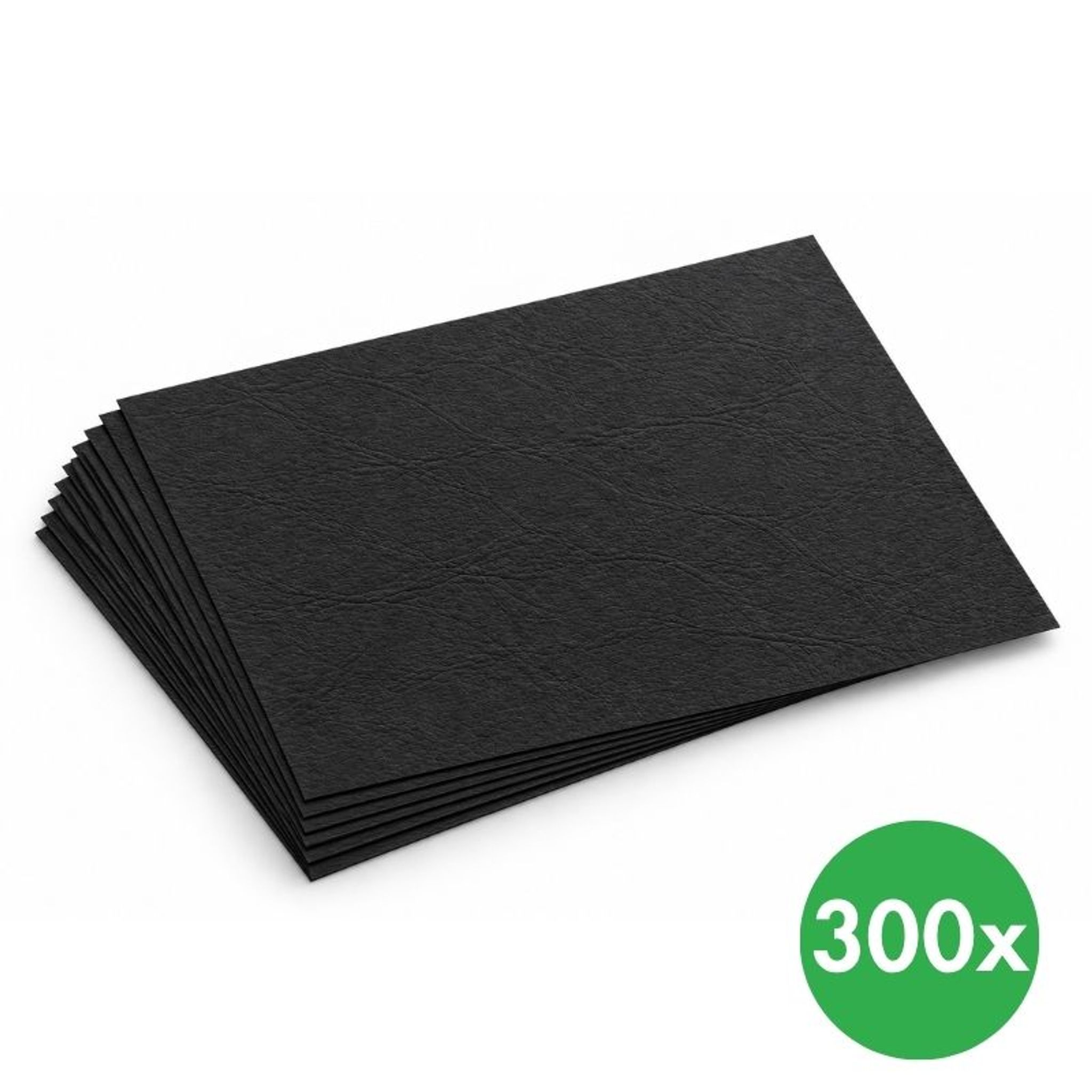 Karton für die Ringbindung, schwarze Lederoptik, Packung mit 300 Stück