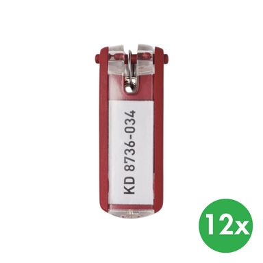 KEY CLIP breloczek do kluczy, 12 szt., czerwóny