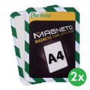 Kieszeń magnetyczna A4, 2 szt., zielono-biała