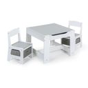 Kindertischset mit 2 MULTI-Stühlen, weiß/grau