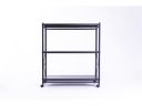 Klappbares Metallregal mit Rollen, 1018 x 930 x 405 mm, schwarz