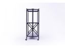 Klappbares Metallregal mit Rollen, 1018 x 930 x 405 mm, schwarz