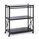 Klappbares Metallregal mit Rollen, 1018 x 930 x 405 mm, schwarz